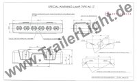 LED Kennleuchte 7 Programme (146,5 x 32,8 x 50mm) +Halterung Einsatz BLAU / KLAR