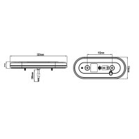 LED Rückleuchte (LINKS) 323mm x 134mm x37mm (6 Funktionen) Heck Leuchte Anhänger